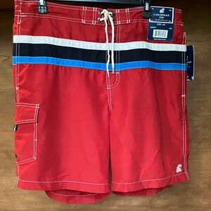 Caribbean Joe Red and Blue Men's Board Shorts